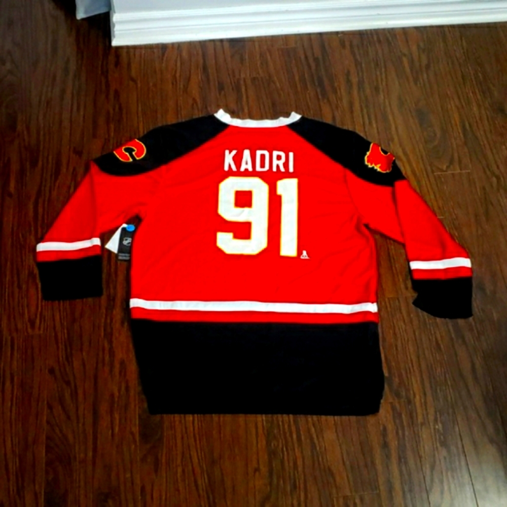 NHL Calgary Flames NEW Adult 91 KADRI Jersey Red Black Hockey Canada Sz S/M